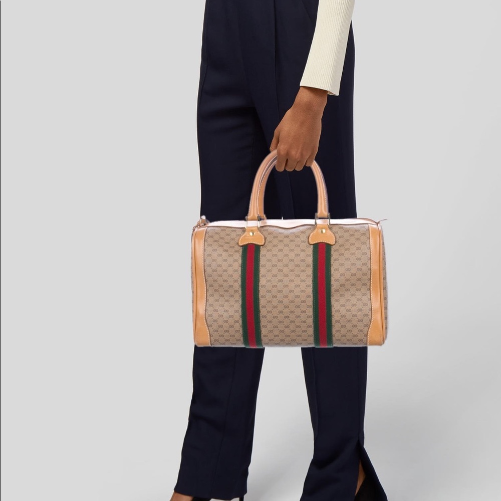 SOLD ON TRADSY 💯 auth Vintage GG Web Boston Bag - Picture 8 of 8